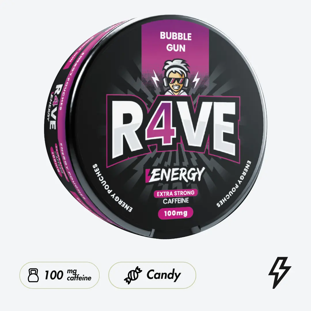 R4VE Bubble Gun 100mg Caffeine Pouches