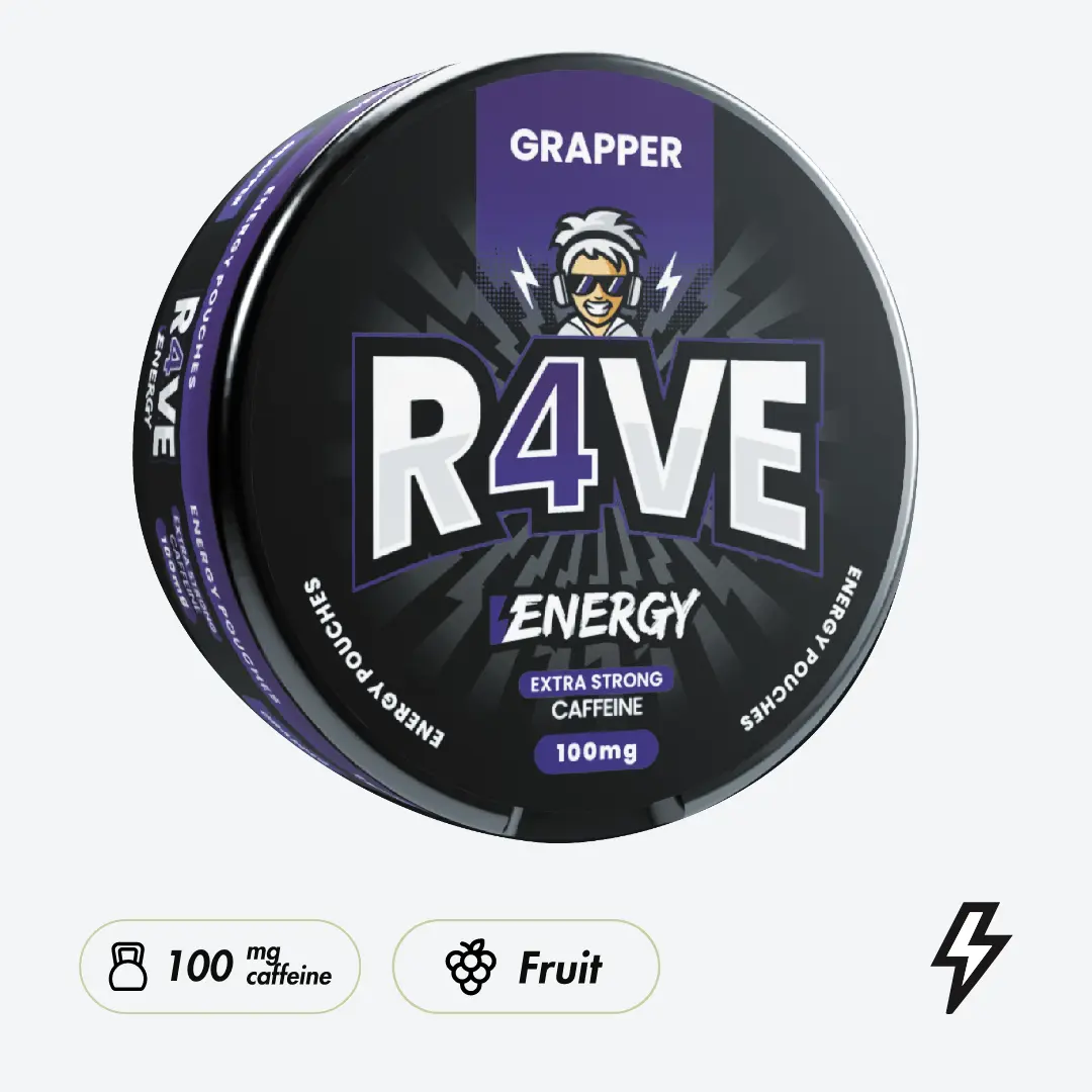 R4VE Grapper 100mg Caffeine Pouches