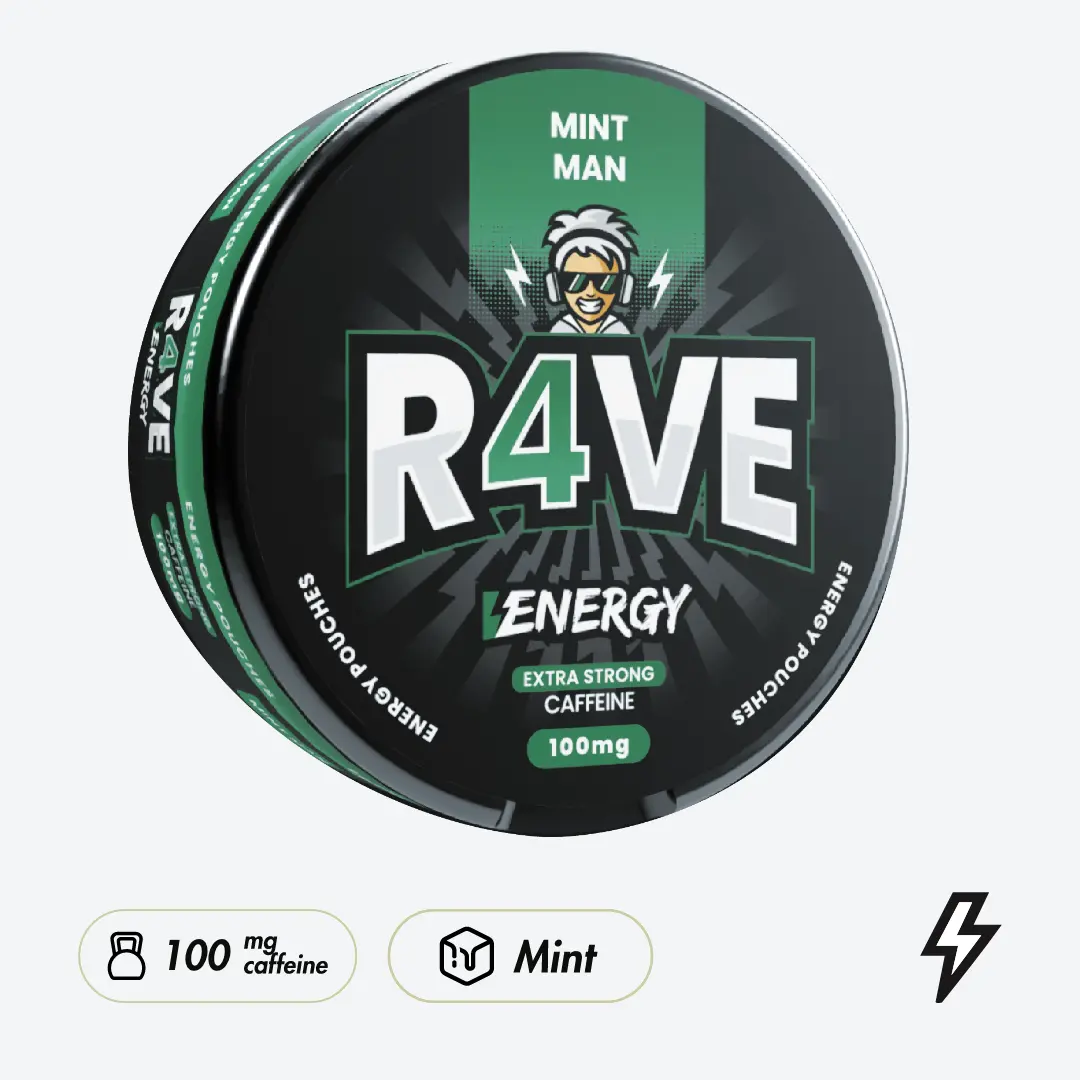 R4VE Mint Man 100mg Caffeine Pouches