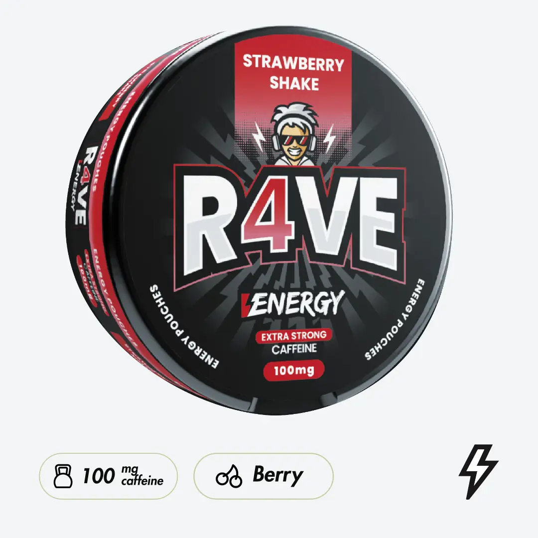 R4VE Strawberry Shake 100mg Caffeine Pouches