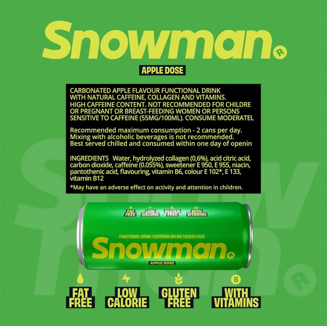 Snowman Apple Dose Energy Drink - Image 5