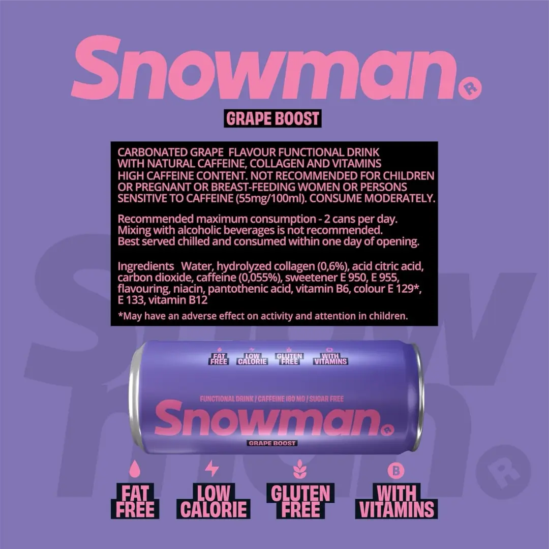 Snowman Grape Boost Energy Drink - Image 5